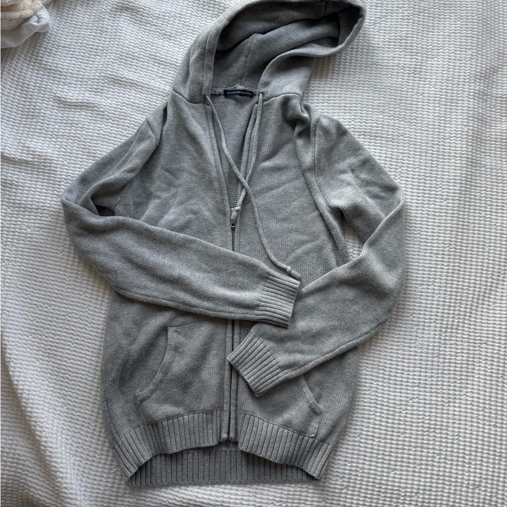 Brandy Melville Gray Zip-Up Hoodie